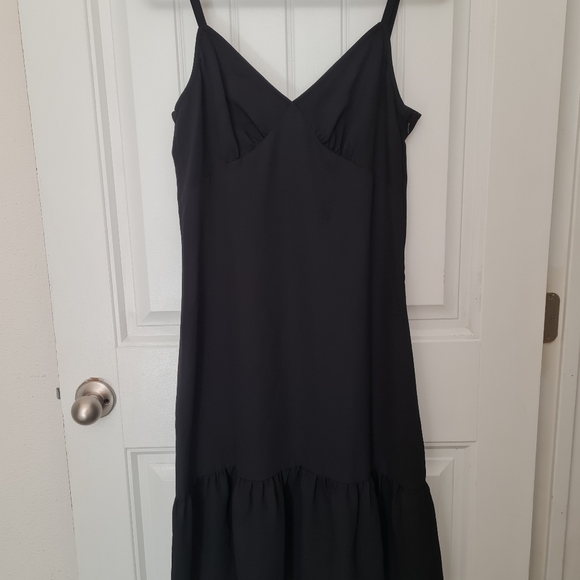 MICHAEL KORS SLIP DRESS WITH FLOUNCE WOMAN BLACK. - Picture 9 of 9